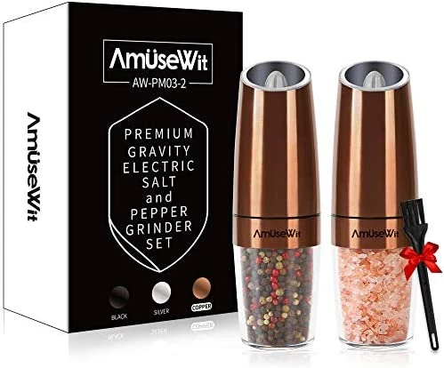Promo 🎁 Gravity Electric Salt And Pepper Grinder Set【White Light】- Battery Operated Automatic Salt And Pepper Mills,Adjustable Coarseness,One-Handed Operation,Utility Brush,Stainless Steel By 😉 - Image 9