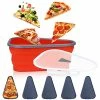 Outlet 🎁 ICNESS Pizza Storage Container Expandable,Pizza Container With 5 Microwavable Serving Trays,Adjustable Pizza Slice Container,Reusable Pizza Storage To Organize Save Space ,Microwave Safe ❤️