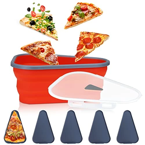 Outlet π ICNESS Pizza Storage Container Expandable,Pizza Container With 5 Microwavable Serving Trays,Adjustable Pizza Slice Container,Reusable Pizza Storage To Organize Save Space ,Microwave Safe β€οΈ