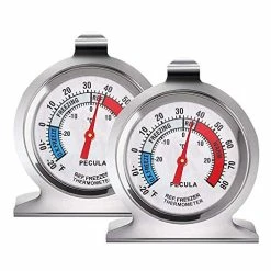 Coupon 🛒 PECULA 2 Pack Refrigerator Thermometer, -30~30°C/-20~80°F, Classic Fridge Thermometer Large Dial With Red Indicator Thermometer For Freezer Refrigerator Cooler 🧨