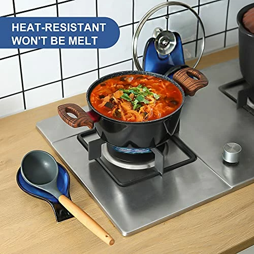 Cheap π Nihow Ceramic Spoon Rest: 4 Inch Stable Utensil Rest - Heat Resistant Spoon Holder For Kitchen Counter/Countertop/Stove Top - Dishwasher Safe - Elegant Blue (1 PC) π - Image 3