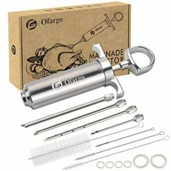Best reviews of 😀 Ofargo 304-Stainless Steel Meat Injector Syringe Kit With 4 Marinade Needles For BBQ Grill Smoker, 2-oz Large Capacity, Both Paper User Manual And E-Book Recipe 😀