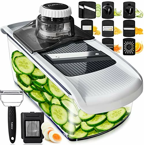Deals ✔️ Fullstar 11 In 1 Mandoline Slicer, Vegetable Slicer & Cheese Grater | Kitchen Gadgets With Peeler, Spiralizer, Juicer, French Fry Maker & Julienne Cutter (+Safety Glove & Cleaning Brush) 🥰