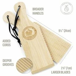 Best deal 👍 Gnocchi Boards And Wooden Butter Paddles To Easily Create Authentic Homemade Pasta And Butter Without Sticking - Set Of 2 Makers - 9.5 Inches 💯