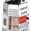 Hot Sale ⌛ Utopia Kitchen Stainless Steel Cheese Grater & Shredder - Vegetable Grater - 6 Sided Box Grater With Sharp Blades - Grater For Kitchen - Non Slippery Rubber Bottom With Large Grating Surface (Black) 🌟