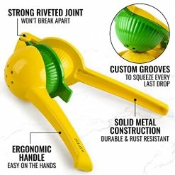 Discount 😀 Zulay Kitchen Zulay Metal 2-In-1 Lemon Lime Squeezer - Hand Juicer Lemon Squeezer - Max Extraction Manual Citrus Juicer Classic Yellow And Gr ⌛