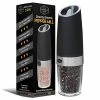 Wholesale 👍 HomeKitchenStar Gravity Electric Salt Pepper Grinder - Automatic Battery Powered, Adjustable Coarseness, Blue LED Light, Great 👩 Mother’s Day Gift, Premium Quality Electronic Black Pepper Mill (Black, Single Unit) 👍