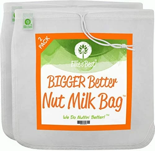 Best Sale π Ellie's Best Pro Quality Nut Milk Bag - XL12"X12" Bags - Commercial Grade Reusable All Purpose Food Strainer - Food Grade BPA-Free Ultra Strong Fine Nylon Mesh - Almond Milk, Juices, Cold Brew Recipes Videos -1 π₯° - Image 7