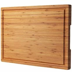 Cheap 🔥 Allsum Bamboo Wood Cutting Board For Kitchen, 18" Large Cheese Charcuterie Chopping Block With Side Handles And Juice Groove 🔔