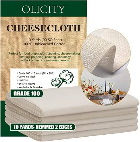 New π€© Olicity Cheesecloth, Grade 100, 45 Sq Feet, Reusable Cheese Cloth Ultra Fine Cheese Cloths For Straining, Unbleached Butter Muslin Cloth For Cooking, Cold Brew Coffee, π Halloween Decorations - 5 Yards π - Image 9