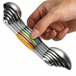 Best Sale ✔️ Forkmannie Magnetic Measuring Spoons Set Of 6 Stainless Steel Dual Sided Stackable Teaspoon For Measuring Dry And Liquid Ingredients Col ⭐