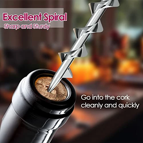 Cheap π IPOW Wine Opener, Zinc Alloy Wine Bottle Opener, Wing Corkscrew Heavy Duty, Manual Multifunctional Cork Screw For Waiter, Silver β¨ - Image 2