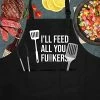 Cheapest ⌛ Miracu Funny Aprons For Men, 👩 Women - I'll Feed All You - Dad Gifts, Gifts For Men - 🔔 Christmas, 🎂 Birthday Gifts For Dad, Husband, Brother, Boyfriend, Mom, Friends, Him - Cooking Grilling BBQ Chef Apron 🛒