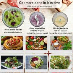 Best reviews of 😍 Brieftons Salad Spinner And Chopper: Large 6.3-Quart Lettuce Greens Vegetable Washer Dryer, With Bonus 0.95-Quart Veggie Chopper Mixer, Compact Storage, Easy Push Operation For Quick Veggie Prepping ⌛