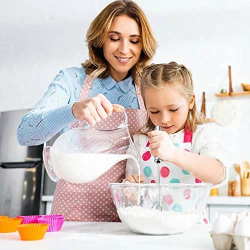 Cheap ❤️ Digead Stainless Steel Egg Whisk, Hand Push Rotary Whisk Blender, Versatile Milk Frother, Hand Push Mixer Stirrer For Blending, Whisking, Beating & Stirring (12in) ✔️ - Image 3