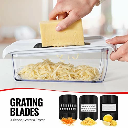 Deals ✔️ Fullstar 11 In 1 Mandoline Slicer, Vegetable Slicer & Cheese Grater | Kitchen Gadgets With Peeler, Spiralizer, Juicer, French Fry Maker & Julienne Cutter (+Safety Glove & Cleaning Brush) 🥰 - Image 5