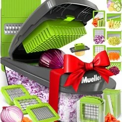 Coupon 🌟 Mueller Austria Mueller Pro-Series 10-in-1, 8 Blade Vegetable Slicer, Onion Mincer Chopper, Vegetable Chopper, Cutter, Dicer, Egg Slicer With Contain ⌛