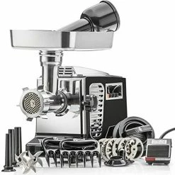 Buy 😉 STX INTERNATIONAL STX Turboforce II "Platinum" W/Foot Pedal Heavy Duty Electric Meat Grinder & Sausage Stuffer: 6 Grinding Plates, 3 S/S Blades, 3 Sausage Tubes, Kubbe, 2 Meat Claws, Burger-Slider Patty Maker - Black 🔔
