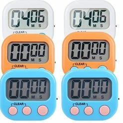 Cheapest 🧨 LinkDm 6 Pack Small Digital Kitchen Timer Magnetic Back And ON/Off Switch,Minute Second Count Up Countdown (Multicolored) 😀