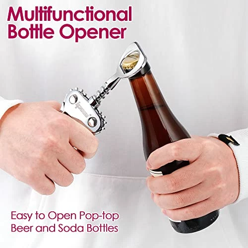 Cheap π IPOW Wine Opener, Zinc Alloy Wine Bottle Opener, Wing Corkscrew Heavy Duty, Manual Multifunctional Cork Screw For Waiter, Silver β¨ - Image 3