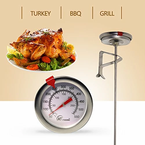 Best Sale π KT THERMO π¬ Candy/Deep Fry Thermometer With Instant Read,Dial Thermometer,12" Stainless Steel Stem Meat Cooking Thermometer,Best For Turkey,BBQ,Grill π - Image 4