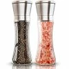 Top 10 🛒 Benicci Premium Salt And Pepper Grinder Set Of 2 - Two Refillable, Stainless Steel Sea Salt & Spice Shakers With Adjustable Coarse Mills - Easy Clean Ceramic Grinders W/ BONUS Silicone Funnel & Cleaning Brush 😀