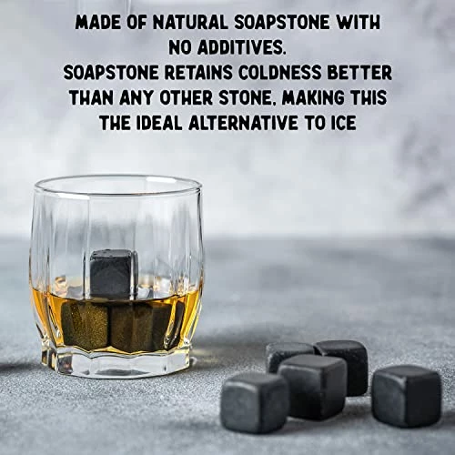 Flash Sale β¨ Pelto 15 Whiskey Stones In Gift Box W/Sack - Naughty List π Christmas Stocking Stuffers For Men. Bourbon Bar Gadget Gifts For Dad, White Elephant For Him Husband Boyfriend Adults. Soapstone Scotch Rocks π - Image 5