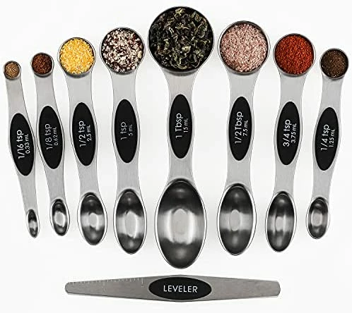 Wholesale π Forkmannie Magnetic Measuring Spoons Set Of 9 Stainless Steel Stackable Dual Sided Teaspoon Tablespoon For Measuring Dry And Liquid Ingredients Fits In Spice Jars β€οΈ - Image 9