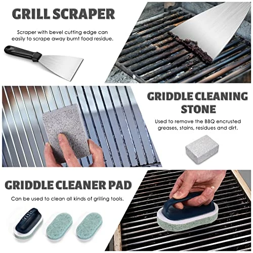 Outlet 𧨠Redriver Griddle Accessories Kit Spatula For Blackstone: 18Pcs Flat Top Grill Accessories Set For Camp Chef - Professional Grill Spatula Tools For Men π© Women Outdoor BBQ Teppanyaki Camping π₯° - Image 3