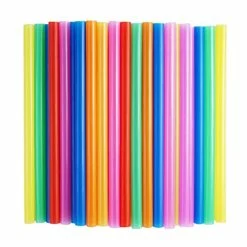 Outlet 😉 E-UNIONA 100 Pcs Jumbo Smoothie Straws,Colorful Disposable Wide-mouthed Large Straw 🔔