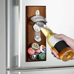 Promo 👍 Oaksea Gifts For Men Dad, Wall Mounted Magnetic Beer Bottle Opener, Cool 🎅 Christmas Day Gift Stocking Stuffers, Anniversary 🥳 Birthday Gift For Him Husband Grandpa Cool Stuff Gadgets Man Cave Silver ✔️