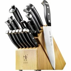 New 🔔 HENCKELS Premium Quality 15-Piece Knife Set With Block, Razor-Sharp, German Engineered Knife Informed By Over 100 Years Of Masterful Knife Making, Lightweight And Strong, Dishwasher Safe Brown 💯