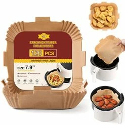 Outlet 💯 VITEVER 120 PCS Air Fryer Disposable Paper Liner Square, 7.9-inch Non-stick Parchment Paper For Air Frying, Baking, Roasting Microwave, Unbleached Oil-proof Parchment Paper ✨