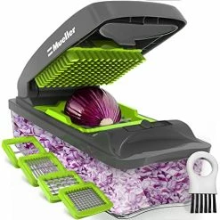 Promo ⌛ Mueller Austria Mueller Vegetable Chopper - Heavy Duty Vegetable Slicer - Onion Chopper With Container - Food Chopper Slicer Dicer Cutter - 4 Blad 💯