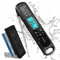 Best Pirce 🧨 Venigo Digital Meat And Food Thermometer For Cooking And Grilling, Waterproof Instant-Read Cooking Thermometer, Kitchen Probe Thermometer For Baking, Roasting, Smoking, Deep Frying (Black) 😀