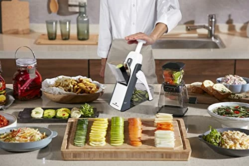 Promo βοΈ ONCE FOR ALL Mandoline Vegetable Slicer Adjustable Thickness Potato Onion Chopper Safe Upright Dicer (Gray) π - Image 4