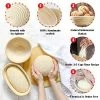 Top 10 🎁 RORECAY Bread Banneton Proofing Basket Set Of 2, 9 Inch Round & 10 Inch Oval Cane Sourdough Baskets With Bread Lame + Dough Scraper + Linen Liner + Basting Brush For Bread Making Baking Fermentation 🎁