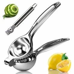 Coupon ⭐ Lemon Squeezer, Monkkino Lemon Squeezer Juicer, Citrus Juicer Handheld, Lemon Juicer, Stainless Steel Juicer Hand Press, Lime Squeezer Bar Tool, Manual Citrus Press, Lime Juicer With Zester, 2 Pcs 😉