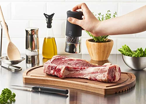 Best deal π Peugeot Palace 4 Inch Silver Plated Salt Mill, Antique Brown β - Image 4