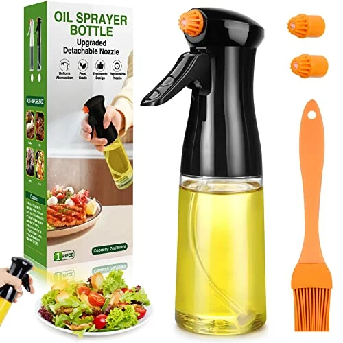 Coupon π€© MUOOMU Oil Sprayer For Cooking, Upgraded Olive Oil Sprayer Bottle, Air Fryer Accessories, Oil Mister For Air Fryer, 7oz/200ml Oil Vinegar Spritzer, Kitchen Gadgets For Salad, BBQ, Roasting (Black) π