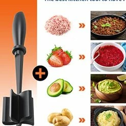 Outlet 🛒 GUMBALL Meat Chopper, Heat Resistant Meat Masher For Ground Beef, Hamburger Meat, 5 Curve Blade Hamburger Chopper, Ground Meat Smasher Ground Beef Chopper, Mix And Chop Kitchen Tool & Meat Browning Utensil Black 😉