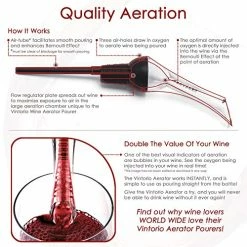 Discount 🔔 Vintorio Wine Aerator Pourer - Premium Aerating Pourer And Decanter Spout (Black) 👏