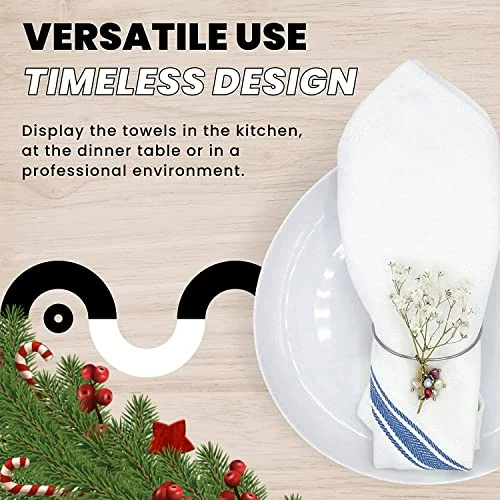 Promo π Zeppoli Classic Kitchen Towels - 15 Pack - 14" X 25" - 100% Natural Cotton Kitchen Dish Towels - Reusable Cleaning Cloths - Blue Tea Towels - Super Absorbent - Machine Washable Hand Towels Blue Striped π - Image 5