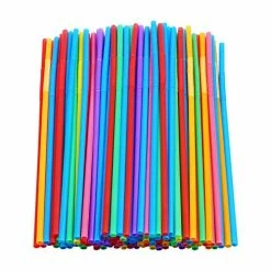 Buy 🌟 CVNDKN 200 Pcs Colorful Plastic Long Flexible Straws.(0.23'' Diameter And 10.2" Long) 🥰