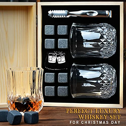 Deals π Oaksea π Birthday Gifts For Men, Whiskey Stones Rocks Chilling Gifts Set With Whiskey Glasses, Gift For Anniversary β Christmas For Dad Him Husband Boyfriend Brother, Cool Bourbon Scotch Cocktail Set Gift π - Image 2