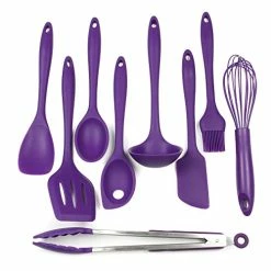 Hot Sale 🔔 Chef Craft Premium Silicone Kitchen Tool And Utensil Set, 9 Piece, Purple 🤩
