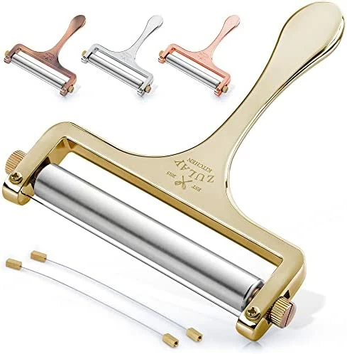 New ๐ Zulay Kitchen Zulay Cheese Slicer With Adjustable Thickness - Wire Cheese Slicer For Mozzarella Cheese, Cheddar Cheese, Gouda Cheese - Cheese Slicers For Block Cheese Heavy Duty With 2 Extra Wires (Silver) ๐ฅ - Image 8