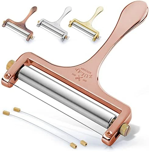 New ๐ Zulay Kitchen Zulay Cheese Slicer With Adjustable Thickness - Wire Cheese Slicer For Mozzarella Cheese, Cheddar Cheese, Gouda Cheese - Cheese Slicers For Block Cheese Heavy Duty With 2 Extra Wires (Silver) ๐ฅ - Image 9