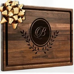 Outlet 👍 LUXTOMI Personalized Walnut Cutting Board With Coasters, Mineral Oil And Gift Wrap Available - Customize Your Own Chopping Board Made In USA (Design 15, 3. Walnut 17"x11") ⭐