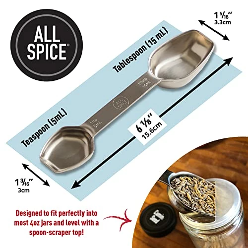 New β¨ AllSpice Stainless Steel Double Sided Measuring Spoon- Teaspoon And Tablespoon π - Image 3